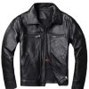 Men Cowhide Coat Vintage Men Leather Jacket Genuine Leather Clothes Men's Winter Jacket Motorcycle Biker Jackets - 图片 2